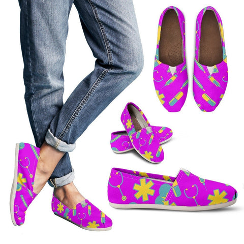 Purple Canvas Nurse Flats