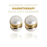 Boucles d'oreilles en Onyx Blanc - Elegance MagneTherapy