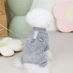 Fleece Pet Elastic Jumpsuit with Pull Ring