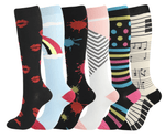 Chaussettes de compression motif musique (6 Paires)