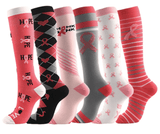 Chaussettes de compression motif stop VIH & Cancer (Pack de 6 paires)