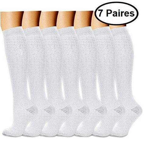 Chaussettes de compression Blanches (Pack de 7 paires)