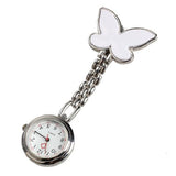 Montre papillons à pince pour blouse infirmière - Blanc