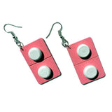 Boucles d'oreilles médicament en forme de comprimés médicaments - Rose - Bijoux infirmières
